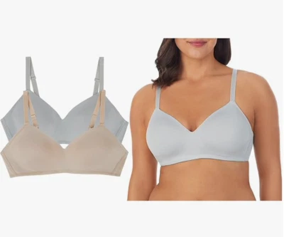 Sujetador Ellen Tracy (2 paquetes) Everyday Micro WF (2 colores) 34C 36D #ET81001 NUEVO CON ETIQUETAS Foto 1 de 4