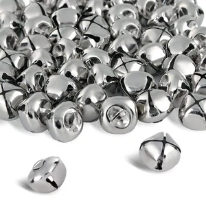 BigOtters Jingle Bells, Christmas 1 Inch Craft Bells Bulk DIY Silver - Picture 1 of 9