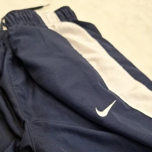Nike Kids Navy White Gray Zip Ankle Track Pants Youth Sz 18 Equals Womens XS-S - Picture 1 of 11