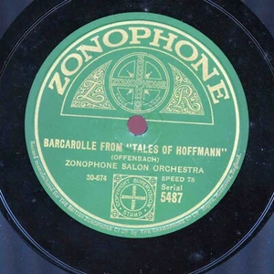 Zonophone Salon Orchestra - Barcarolle / Minuet - 10 inch 78 RPM Vintage Record - Picture 1 of 4