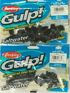 berkley gulp sand crab flea 1" black sea saltwater fishing lures soft bait - Picture 1 of 4