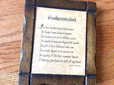 Jerry Schultz handcrafted Pine wood NY Grandparents love poem wall hanging gift