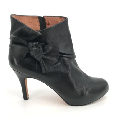 Corso Como Womens Ankle Boots Booties Black Leather Slim Heel Mid High Zip 7.5 M - Image 1 of 4