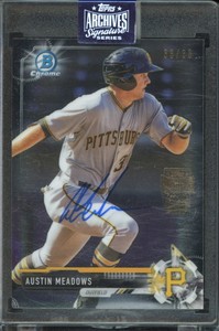 2020 TOPPS ARCHIVES SIGNATURE SERIES '17 BOWMAN CHROME #BCP65 AUSTIN MEADOWS /33