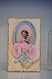 CPA CARTE POSTAL STE SAINTE CATHERINE DENTELLE AJOURE BONNET FILLE GARCON ANCIEN - Imagen 1 de 2