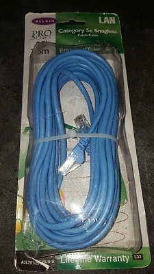 CAT5e Snagless Patch Cable, RJ45 Connectors, 25 ft., Blue - Image 1 of 2