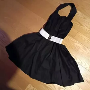 Rockabilly Kleid + Petticoat + Neckhoder-BH Gr.XL (L) Schwarz - Bild 1 von 13