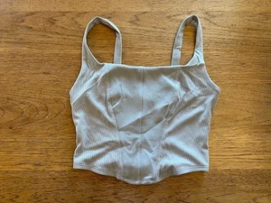 Victoria’s Secret Slate Gray MEDIUM VSX Featherweight Knit Corset Tank Top VS!!! - Picture 1 of 2