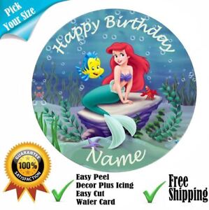Inspired by the Little Mermaid Personalised Edible Cake Topper Icing or Wafer