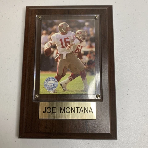 Wood Plaque ~Joe Montana ~ Upper Deck ~7" x 5" Cover