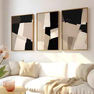 Neutral Wall Art Prints Modern Aesthetic Bedroom Decor Living Room Art Set Of 3 - Picture 1 of 5