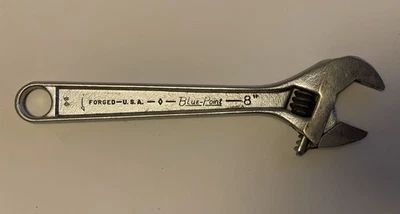 Llave ajustable vintage Blue-Point 8" media luna 8" forjada EE. UU. Snap-on Foto 1 de 4