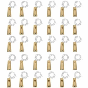 10 LED Wine Bottle Cork Lights, Fairy Mini String Lights 30 Pack Cool White - Picture 1 of 7