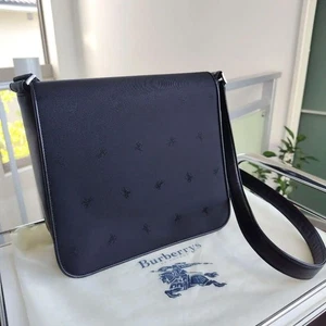 Burberry Shadow Horse Shoulder Bag Black Nylon Leather /Used - Picture 1 of 20