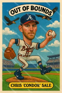 GX837 Chris Sale - Atlanta Braves Out of Bounds 4x6 12x18 16x24 Photo - Picture 1 of 1