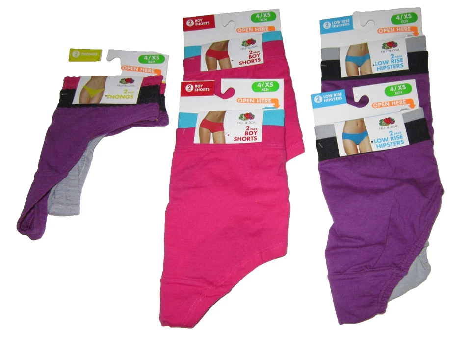 10 Tangas Mujer Talla 4 Tiro Bajo Hipsters Niño Pantalones Cortos Fruit of the Loom Foto 1 de 4
