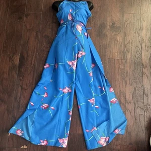 Mono envolvente vintage de Hawaii para nadar talla pequeña azul floral - Imagen 1 de 8