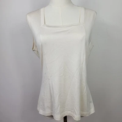 Doncaster без рукавов Топ женщин M шелковая смесь кремовый квадратный вырез шикарный женский - Изображение 1 из 4