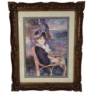 Renoir By the Seashore Framed Print Met Museum Label Matted 13×16 Ornate Frame - Picture 1 of 12