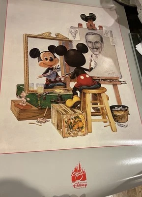 VTG Mickey Mouse Self Portrait  24x36" Poster Charles Boyer The Art Of Disney - Image 1 of 4