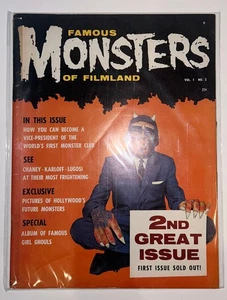 Famous Monsters Of Filmland Magazine #2 Super Clean Tape On Spine. Kreepy Kool! - Bild 1 von 11