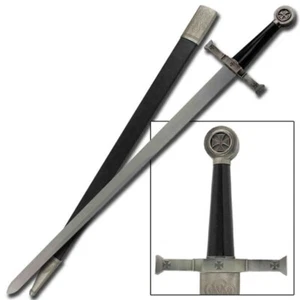 Medieval Crusader Knight Replica Longsword with Scabbard 440 Stainless Steel - Picture 1 of 1