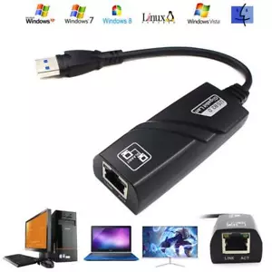 USB3.0 to Ethernet Adapter RJ45 1000Mbps Gigabit LAN Network Adapter Cable Fr PC - Picture 1 of 8