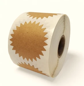 Adesivi in carta kraft a forma di starburst 2" vuoti per arti e mestieri 500 etichette - Foto 1 di 3