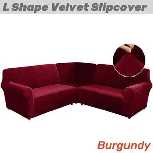 Velvet 7 Seat Couch Covers Sectional Sofa Corner 3 Pcs Slipcover Couch Protector - Picture 1 of 34