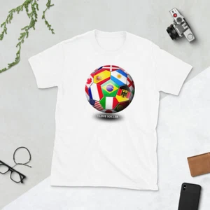 I LOVE WORLD CUP SOCCER FUTBOL FUTEBOL CALCIO Kurzarm Unisex T-Shirt - Bild 1 von 13