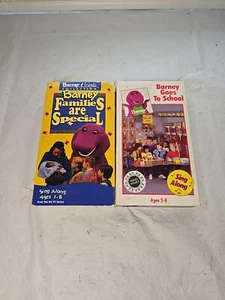 Barney Goes to School & Families Are Special Lot of 2 VHS Tapes Sing Along TV - Imagen 1 de 15