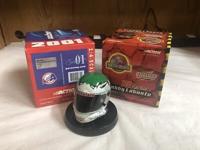 1/4 BOBBY LABONTE #18 INTERSTATE BATTERIES / JURASSIC PARK III 2001 HELMET - Image 1 of 3