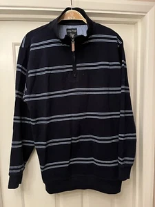 Mens James Pringle Quarter Zip Jumper Size Medium- Blue With Stripes VGC - Picture 1 of 5