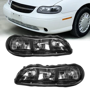 Headlights Assembly for 1997-2003 Chevy Malibu Clear Lens black Housing Lamps - Picture 1 of 10