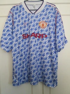 Manchester United Man Utd 1990-1992 Away Football Shirt Size Adult 44-46" 56502 - Picture 1 of 5
