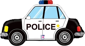 Globo de aluminio con forma de coche de policía 34" decoración de eventos de fiesta de cumpleaños - Imagen 1 de 1