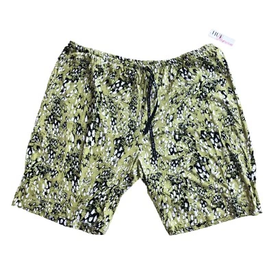 Bermudas de pijama para mujer HUE con estampado floral animal verde multicolor 2X Foto 1 de 4