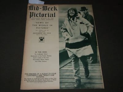 1933 DEC 30 MID-WEEK PICTORIAL MAGAZINE SECTION - MRS. CHARLES LINDBERGH- J 3213 - Image 1 of 4