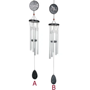 Juego de viento 78 cm madera - plata metal tubos juego de sonido forma 681966 decoración de jardín - Imagen 1 de 3