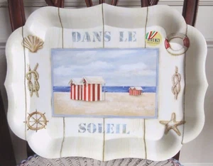 VIVENZI Italienisches Tablett Maritim Strand Seestern Muscheln Seile Made In Italy Neu - Bild 1 von 6