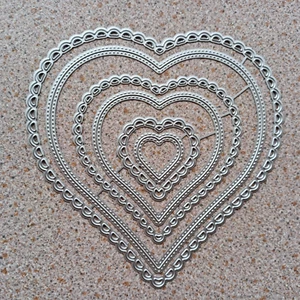 Troqueles de corte meta de lujo en forma de corazón de 6 capas artesanales hasta 12,5 cm NUEVO - Imagen 1 de 2