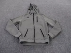 FOX Tech Jacket Adult S Gray Active Gym Performance Stretch Logo Distressed Mens - Picture 1 of 16