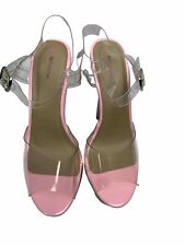 Womens Summer Thin Heel, Crystal Transparent High  Platform Buckle Straps Shoes