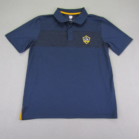 LA Galaxy Polo Shirt Mens Large Blue MLS Soccer Short Sleeve Los Angeles Futbol Cover