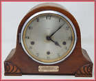 Mantel Clock With Hallmarked Silver Presentation Plaque London 1939