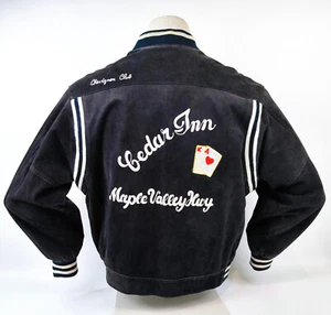 Chaqueta de cuero Chevignon Cedar Inn negra talla L gamuza vintage años 80 - Imagen 1 de 11