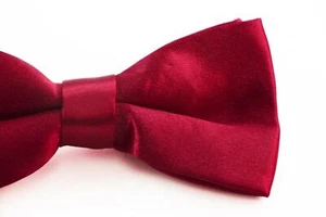 Boys Dark Red Bow Tie Wedding Little Baby Toddler Kids Adjustable Pretied - Picture 1 of 3