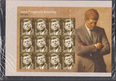 US Stamp Scott #5175 JFK Pane of 12, Unique Solvent Smear, in Original Packaging - Image 1 of 2