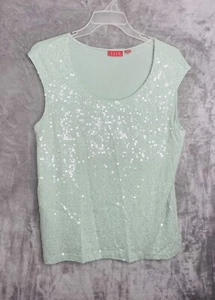 New Elle Top Women Size X- Large Light Green Sleeveless  Sequenced Top - Picture 1 of 5