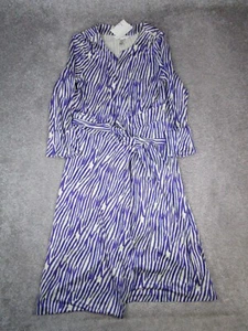 Diane Von Furstenberg Dress Womens 8 Purple White Silk Wrap - Picture 1 of 9